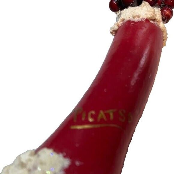 Vintage Picatso Christmas Ornament Whimsical Handcrafted Paper Mache Cat Santa* - Picture 2 of 8